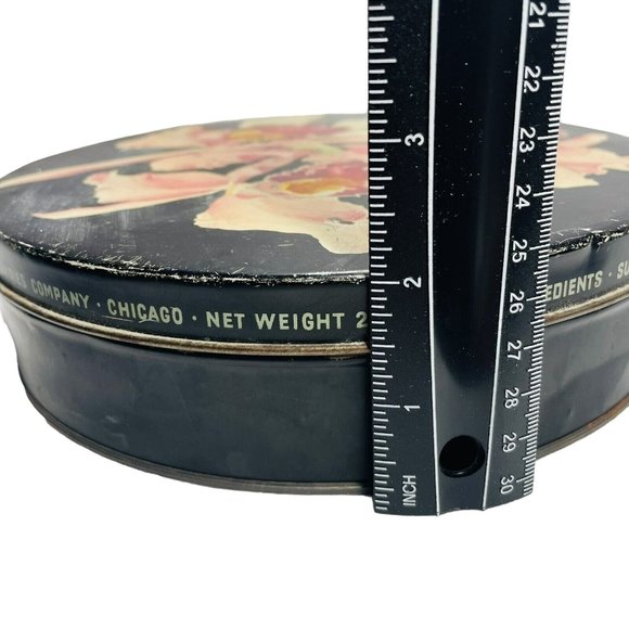 Vintage CANCO Helen Harrison Chicago Black Tin Irises Darling Cotton Leftovers - Picture 16 of 16